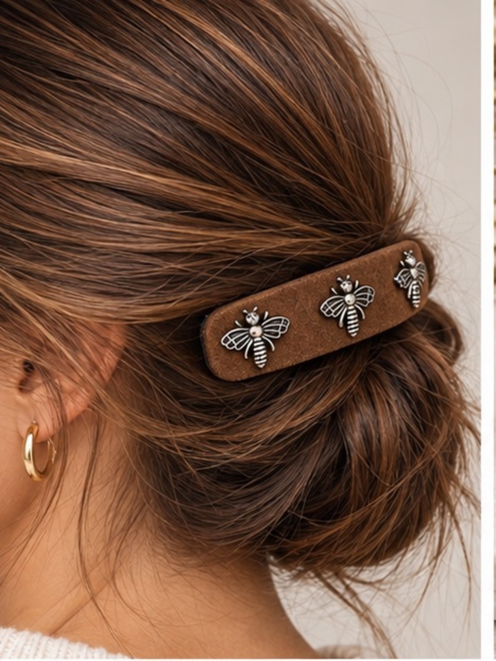 Bee Suede Barrette Hair Clip | Designer Inspired |